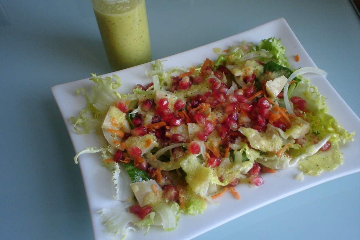 ensalada de granada y parmesano