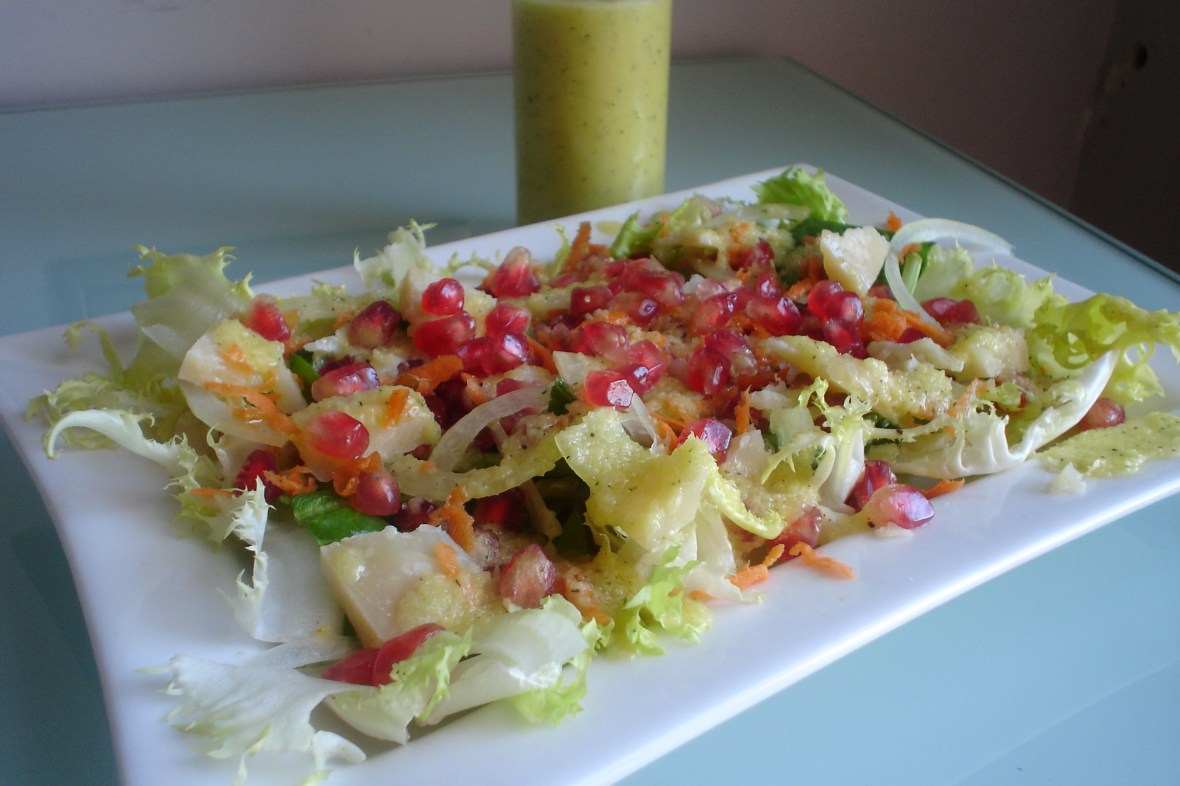 ensalada de granada y parmesano