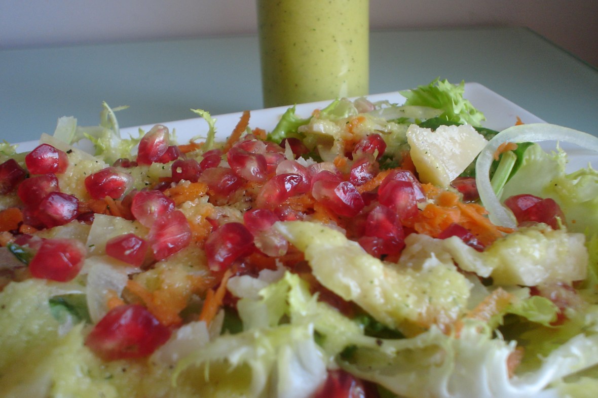 ensalada de granada y parmesano